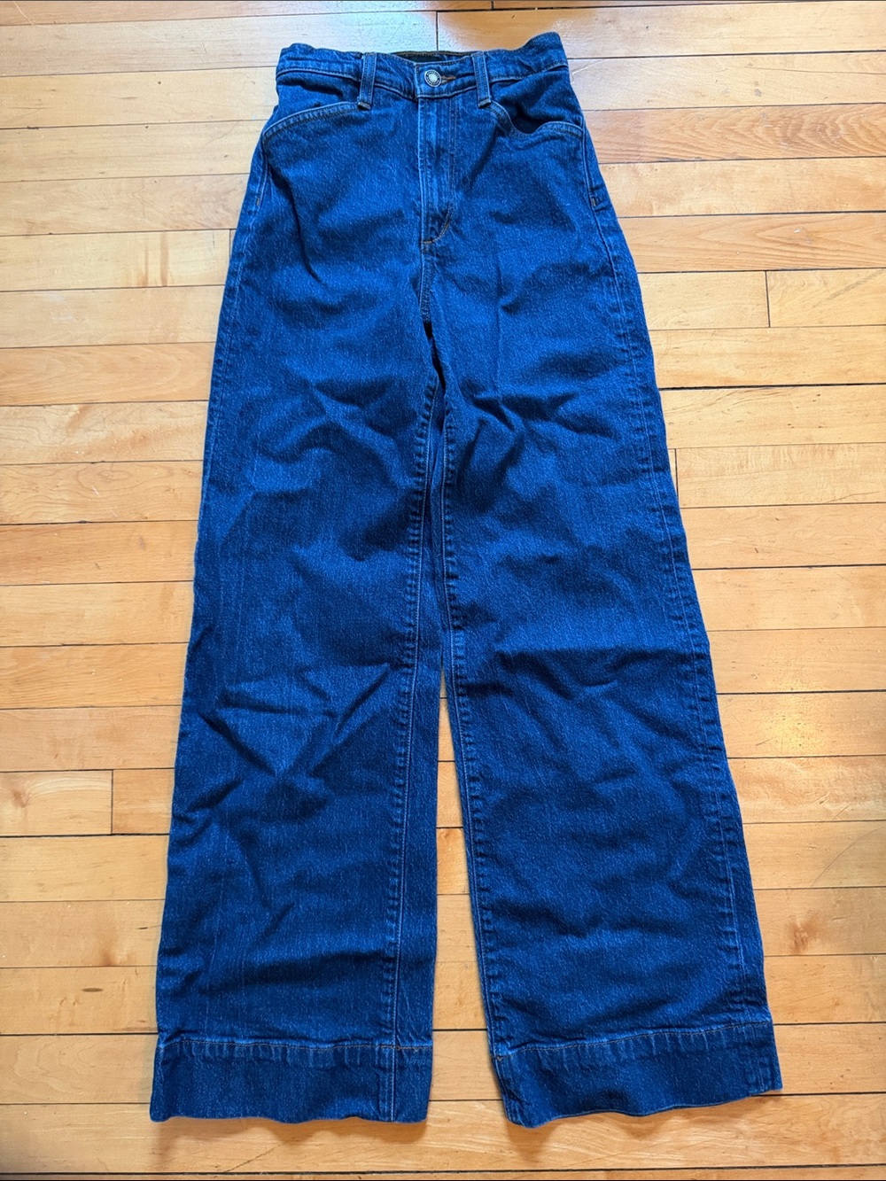 Favorite Daughter Wide-Leg Flare Jeans in Dark Blue
